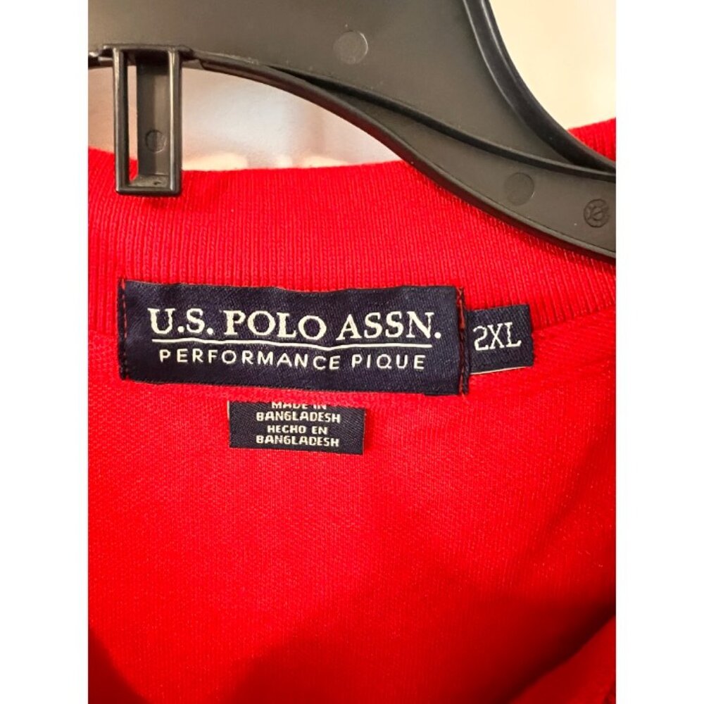 U.S. Polo Assn Red Performance Polo Shirt Mens 2XL Short Sleeve NWT - Picture 3 of 8